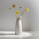 White Ceramic Vase with Hemp Rope – Nordic Minimalist Decor