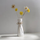 White Ceramic Vase with Hemp Rope – Nordic Minimalist Decor